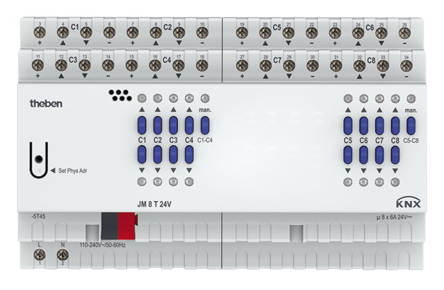 Jm 8 T 24v Knx Actuators Knx Home And Building Control Theben